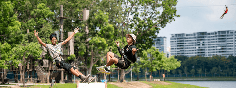 Forest Adventure ziplining. Photo by Forest Adventure Singapore.