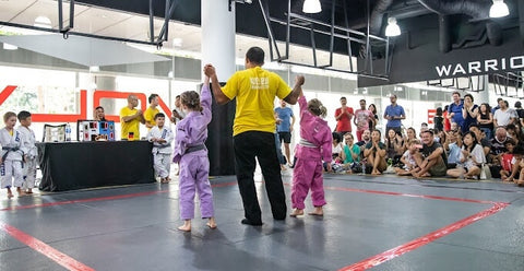 Kids participating in martial arts, one of the best indoor activities. Photo by Evolve SMD (Far East Square).