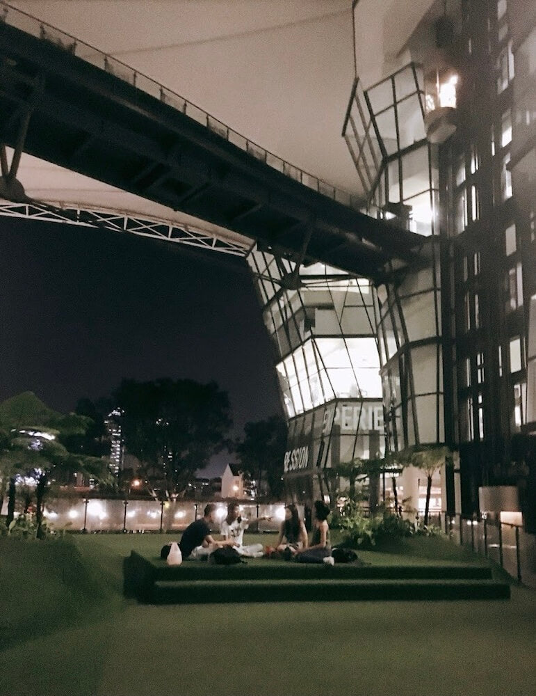 LASALLE Campus Green astroturf where visitors can picnic in the evenings. Photo by Paoh T.