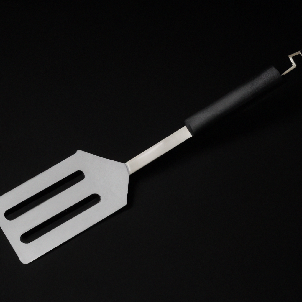 What is the purpose of the serrated edge on the Cave Tools barbecue spatula?