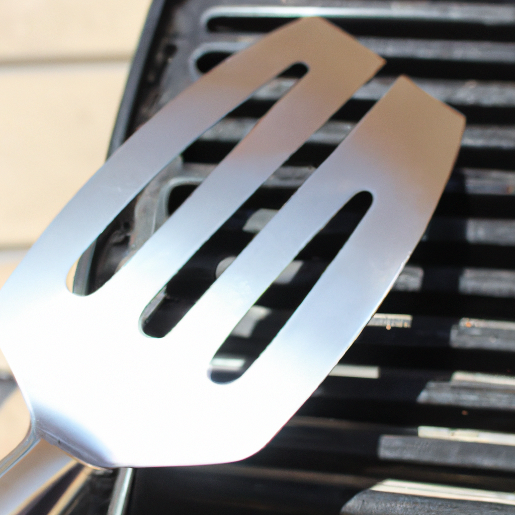 What are the advantages of using a stainless steel spatula for grilling?