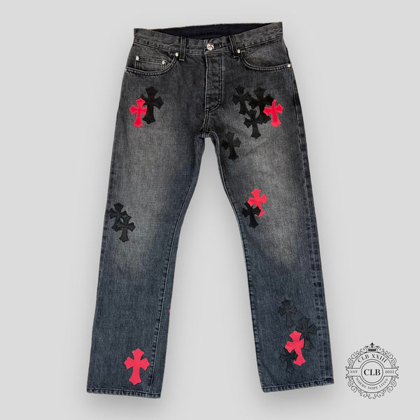 Chrome Hearts Black Cross-Patch Jeans