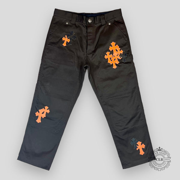 Chrome Hearts Cross Patch Carpenter Pants 'Brown/Orange' Available In-store