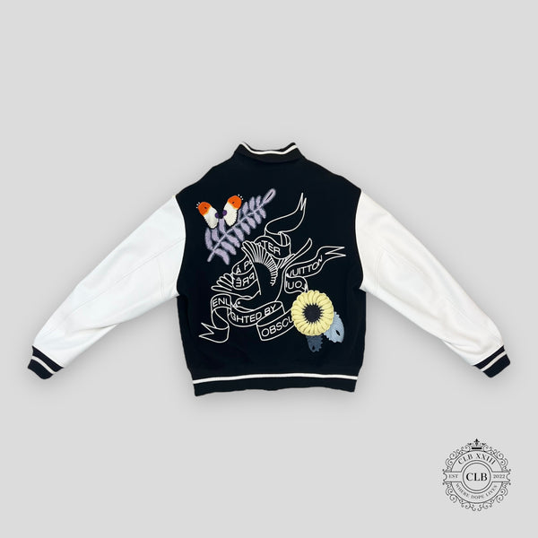 Louis Vuitton Black Crochet Flowers Varsity Jacket