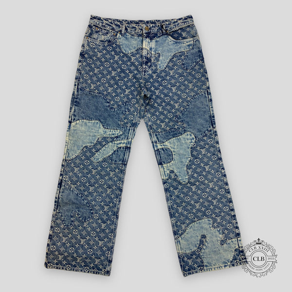 LOUIS VUITTON Blue Denim Monogram Patchwork Vintage Jeans LV -  Denmark