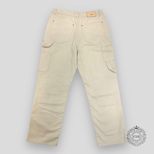 Louis Vuitton green Cotton-Rich Monogram Workwear Jeans