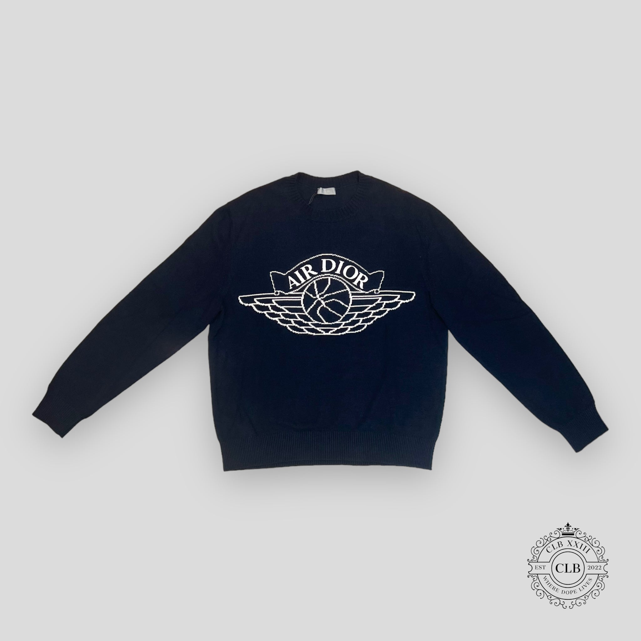 DIOR AIR DIOR KNIT CREWNECK - NAVY – CLB XXIII