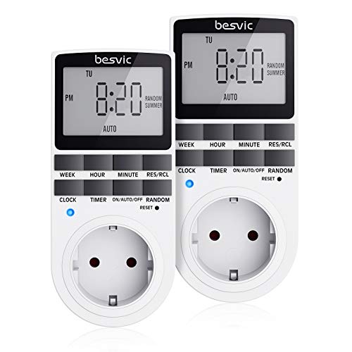 Temporizador Enchufe Digital Programable, Programador Enchufe Semanal con  Pantalla LCD Grande, Función de Horario de Verano y Aleatoria, Ahorrar  Energía y Dinero(2 Pack) : : Bricolaje y herramientas