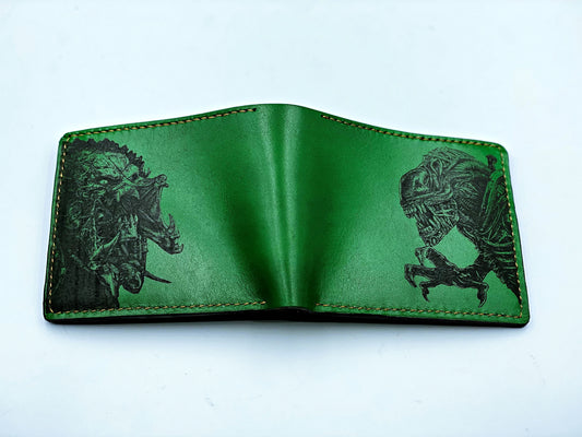 Mayan Corner - Godzilla King of the monster leather handmade men's wallet,  personalized men's gifts, gift for him