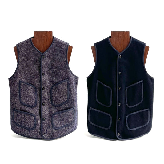 ANATOMICA SAGAN VEST SEERSUCKER BLALK S オンラインストア人気商品