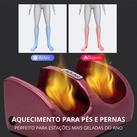 Massageador Pés Pernas Bivolt Terapia Shiatsu com Aquecimento