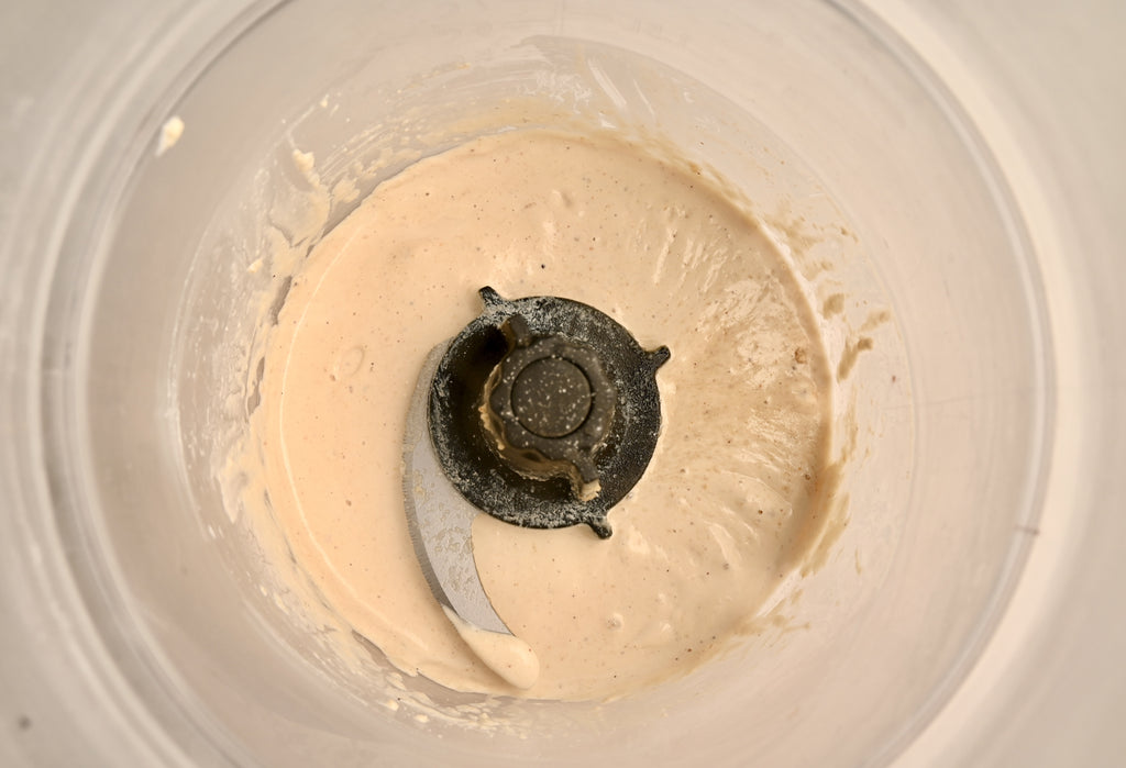 A cream sauce blended in The NutraMilk machine