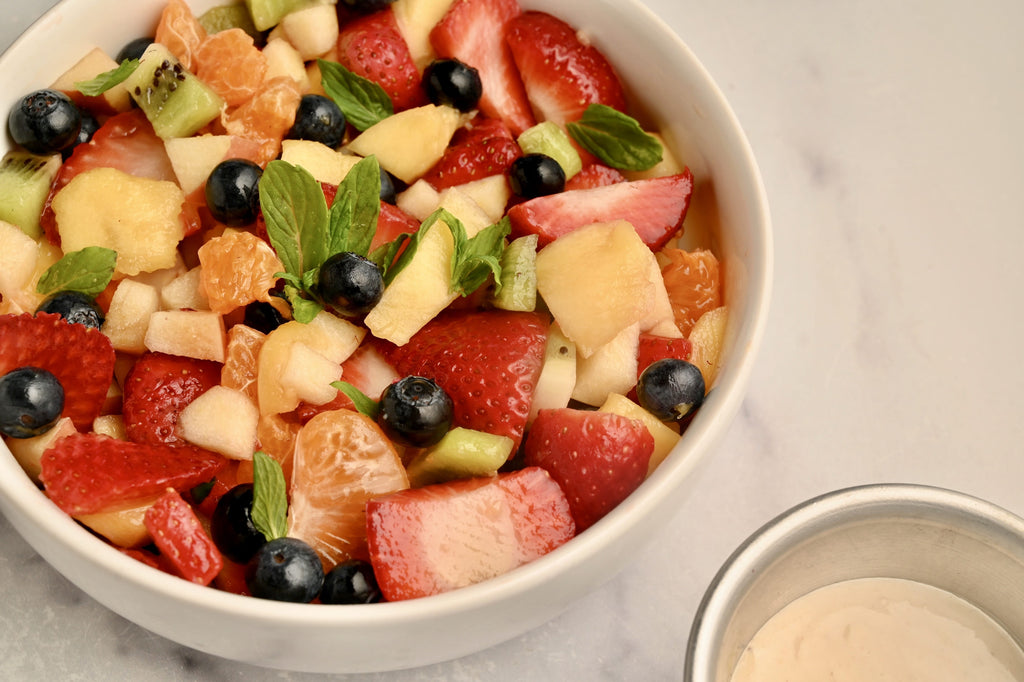 A close up of fresh fruit in a bowl