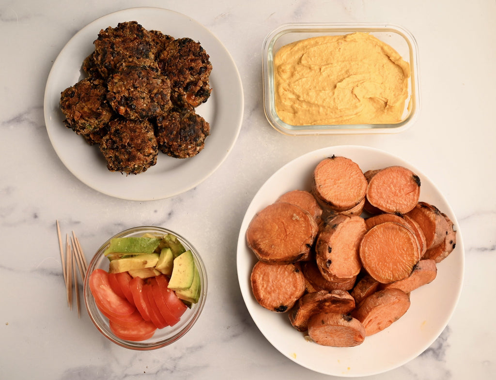 Plant based burgers on a plate