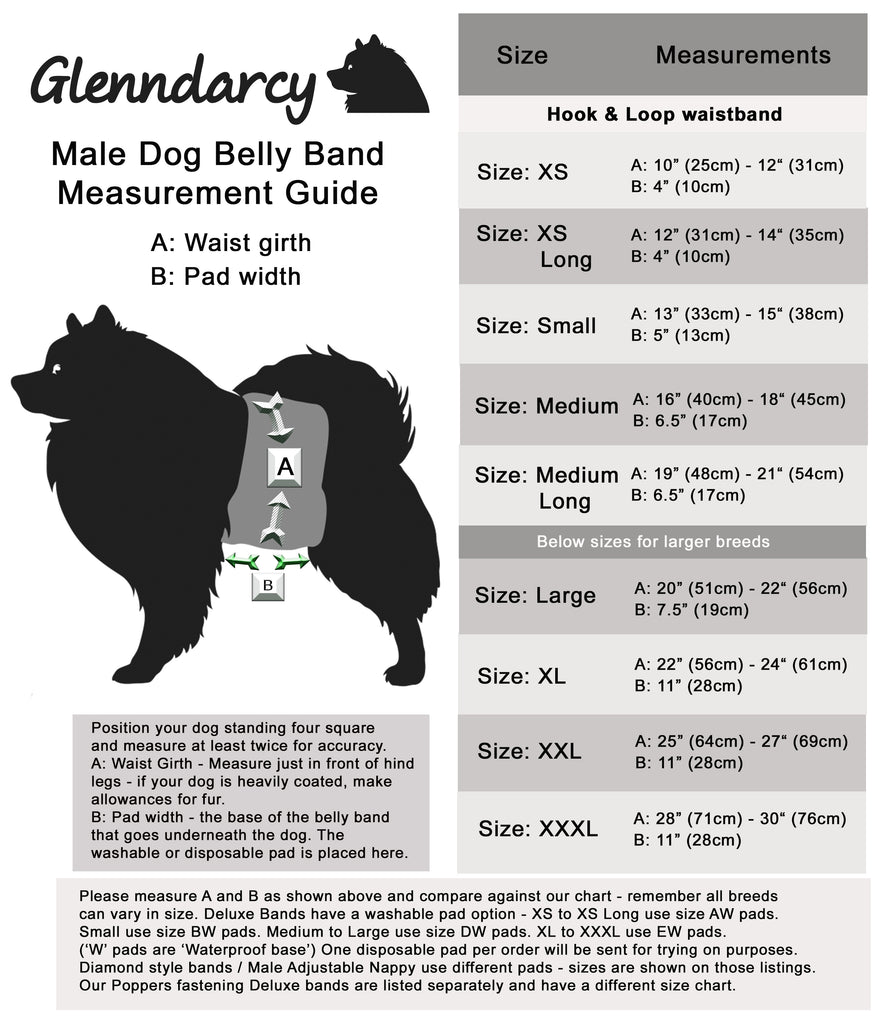 Dog Belly Band Size Chart