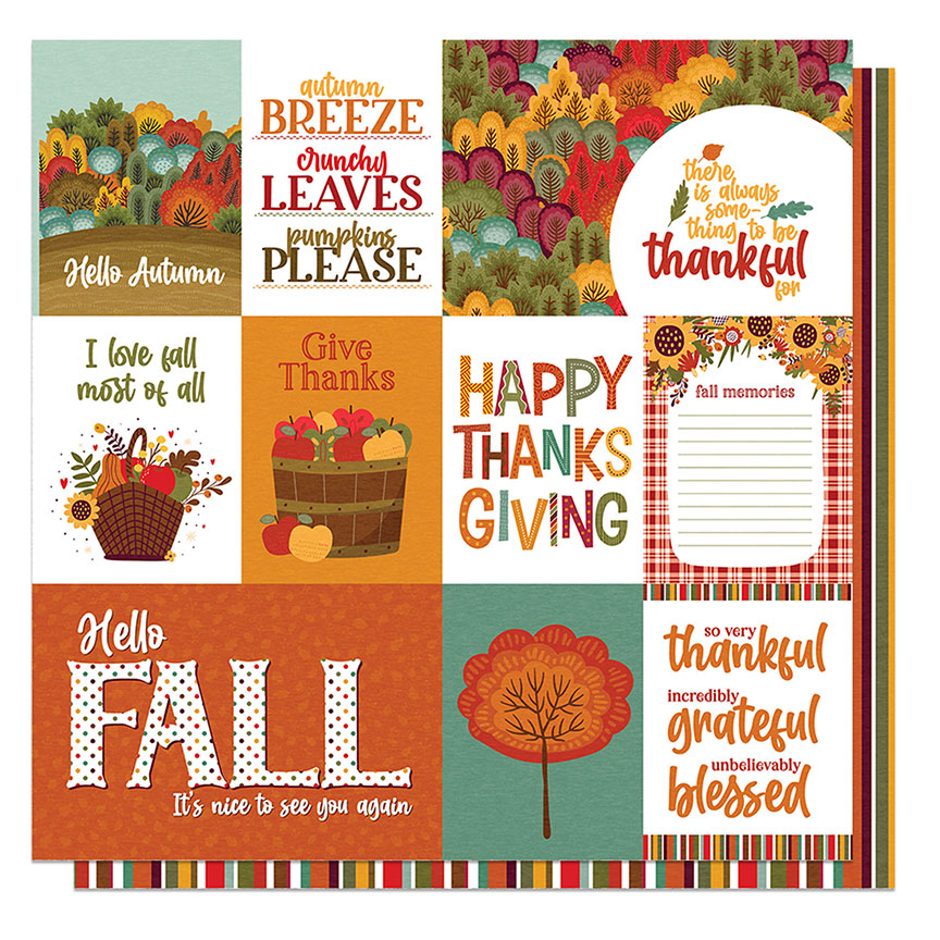 Autumn Greetings Themed Scrapbook Paper
