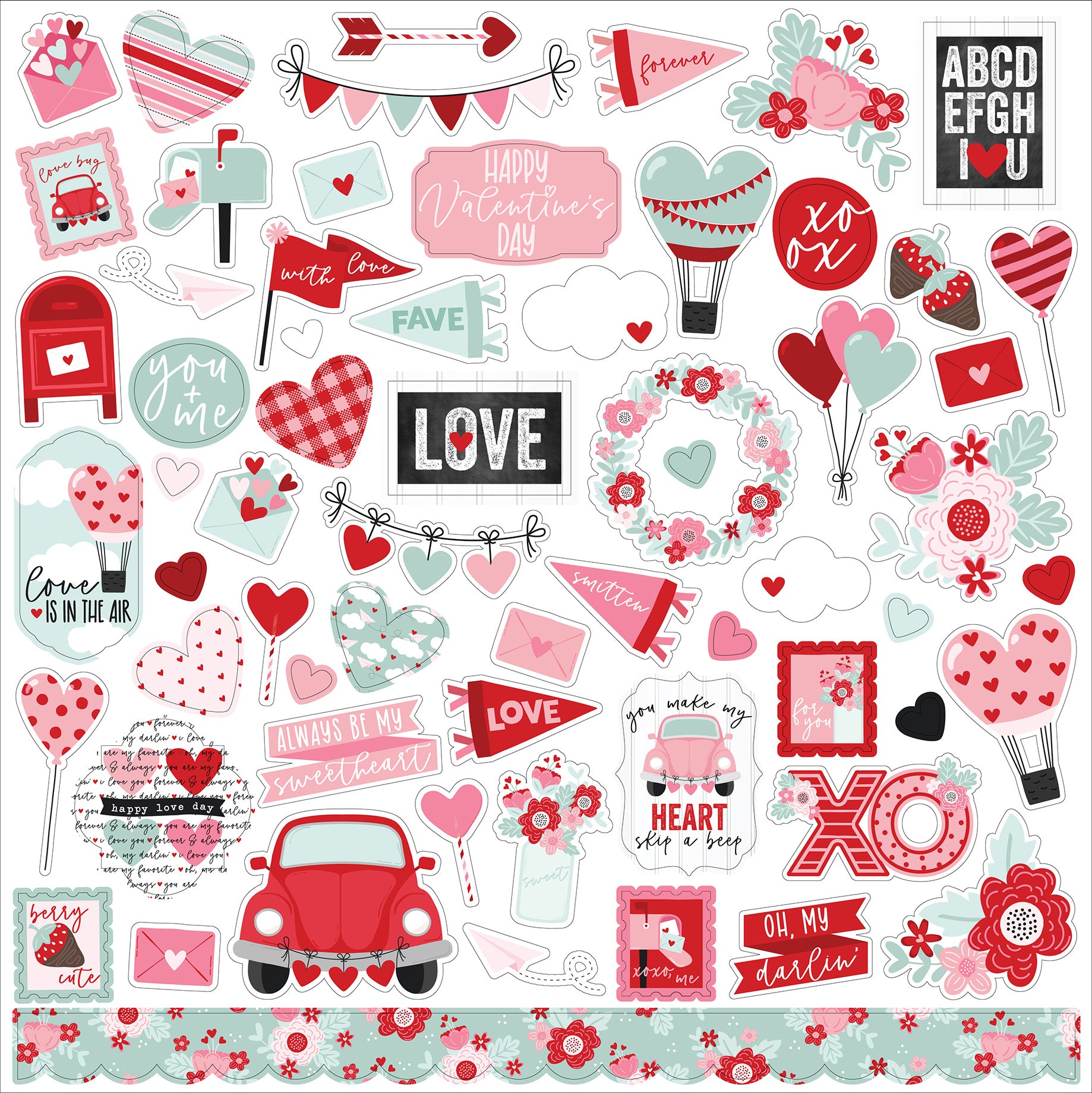 Echo Park 12 x 12 Be Mine Love Song Double-Sided Scrapbook Paper