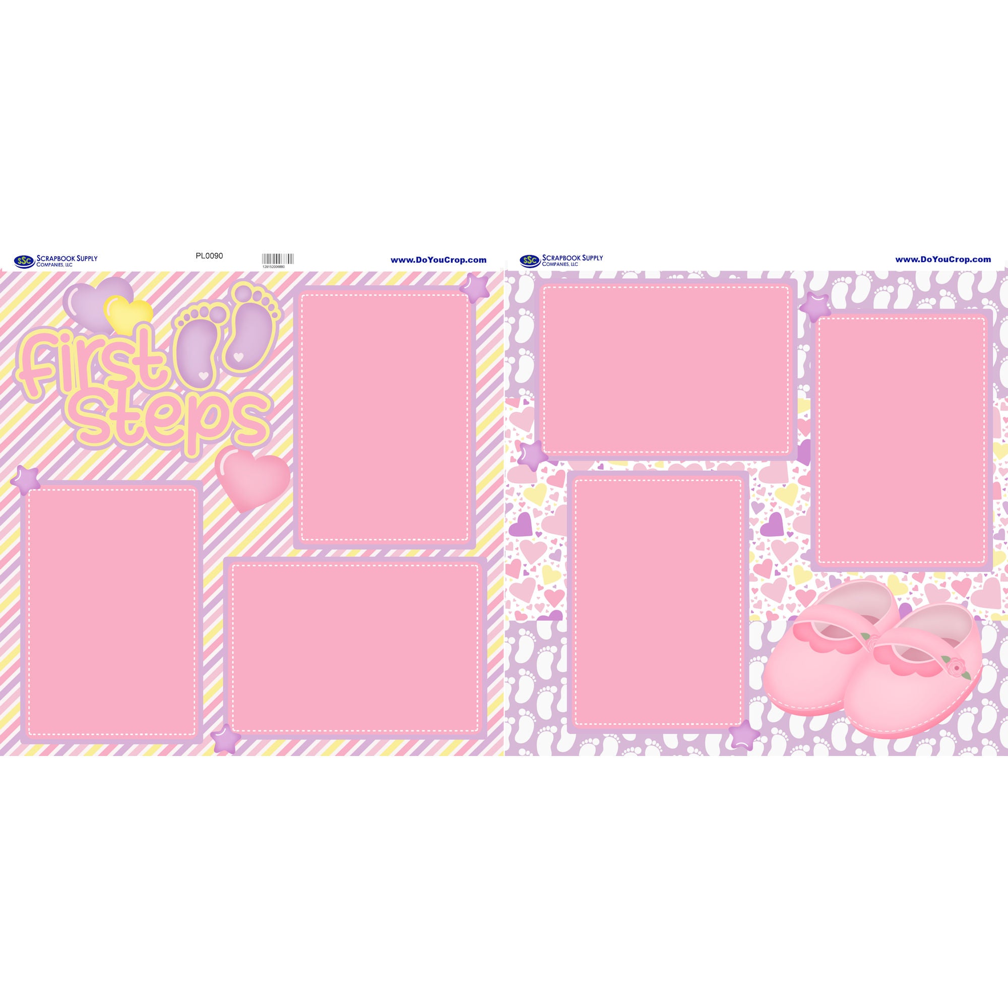 Premade Baby Girl Scrapbook Layout Baby Girl Scrapbook Layouts Baby Girl  Pages 12 by 12 Baby Girl Pages 