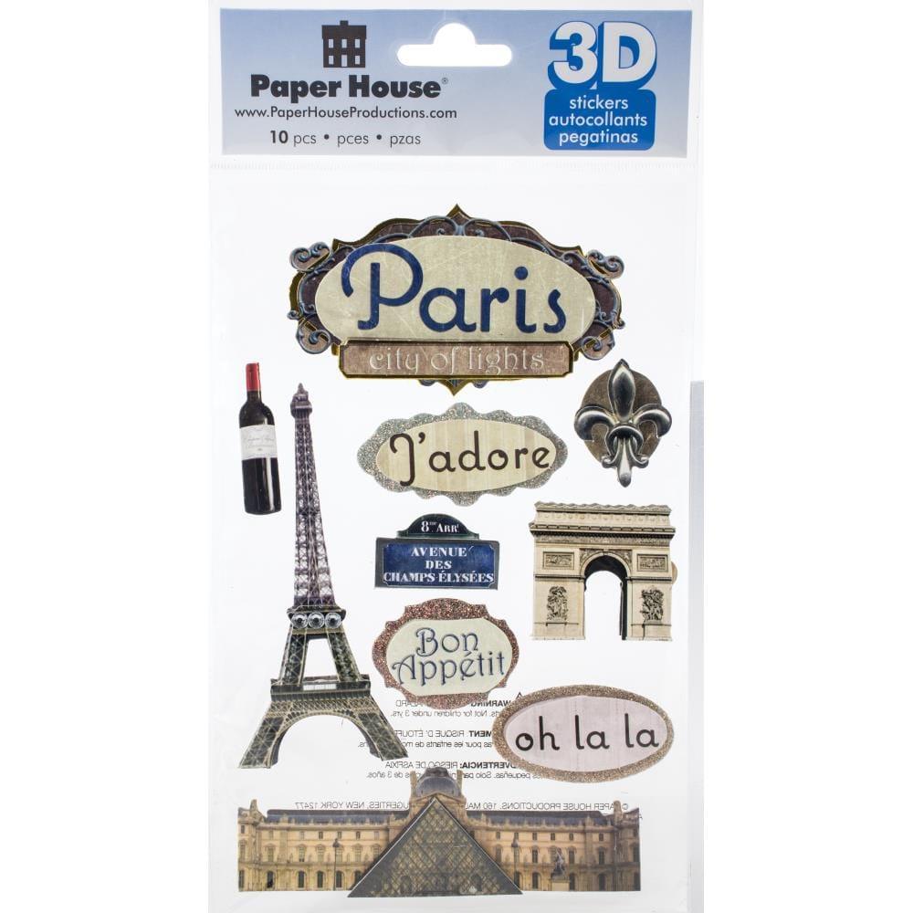 PAPER HOUSE PRODUCTIONS 3D Sticker: Paris - Scrapbook Generation