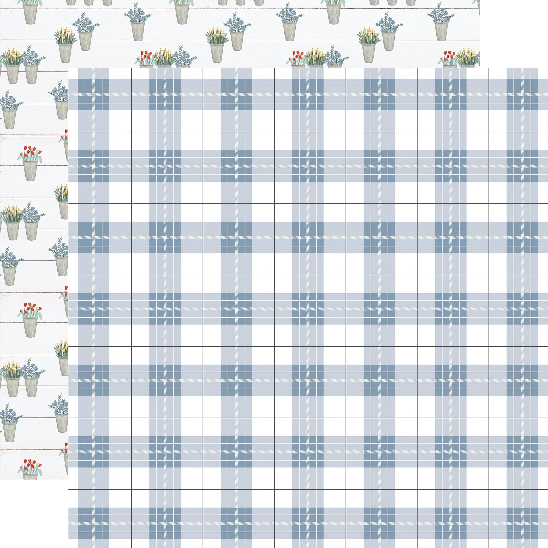 Classic Blue Tartain Plaid Style #3 Double Sided Paper Cardstock 12x12 –  Country Croppers