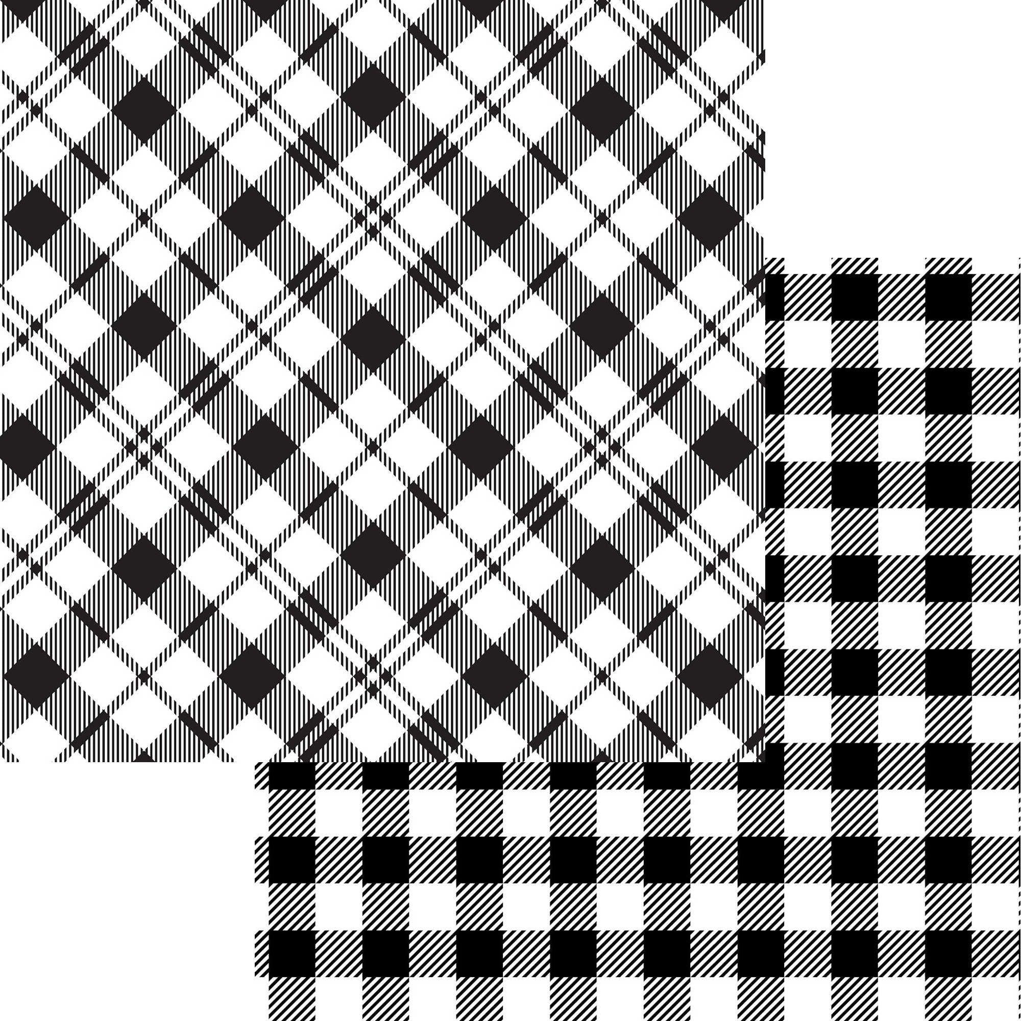 Black and White Buffalo Plaid Paper Double Sided 12x12 Scrapbook Paper –  Country Croppers