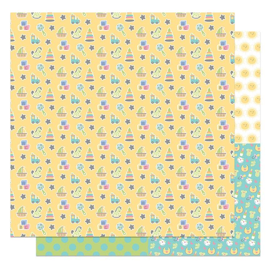 Little Suzy's Zoo Party Gift Wrap Wrapping or Scrapbook Paper Yellow W –