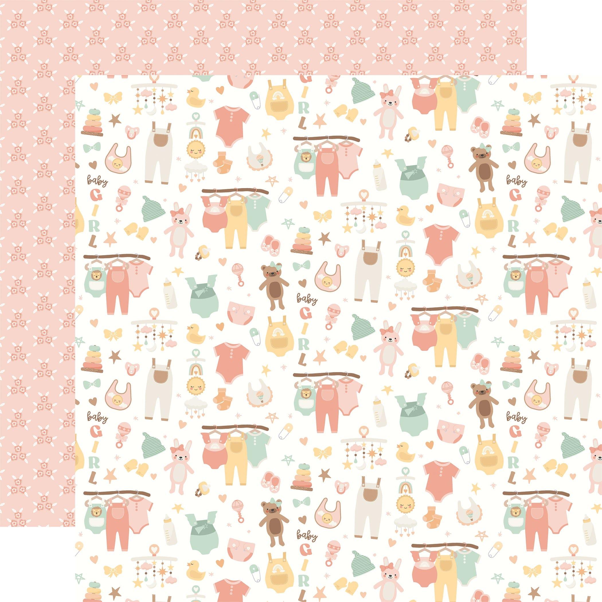 Baby Girl Scrapbook Paper: Baby Announcement Scrapbooking Paper | 20  Double-Sided Sheets | 8.5 x 8.5 Inch | Decorative Craft paper for  Scrapbooking