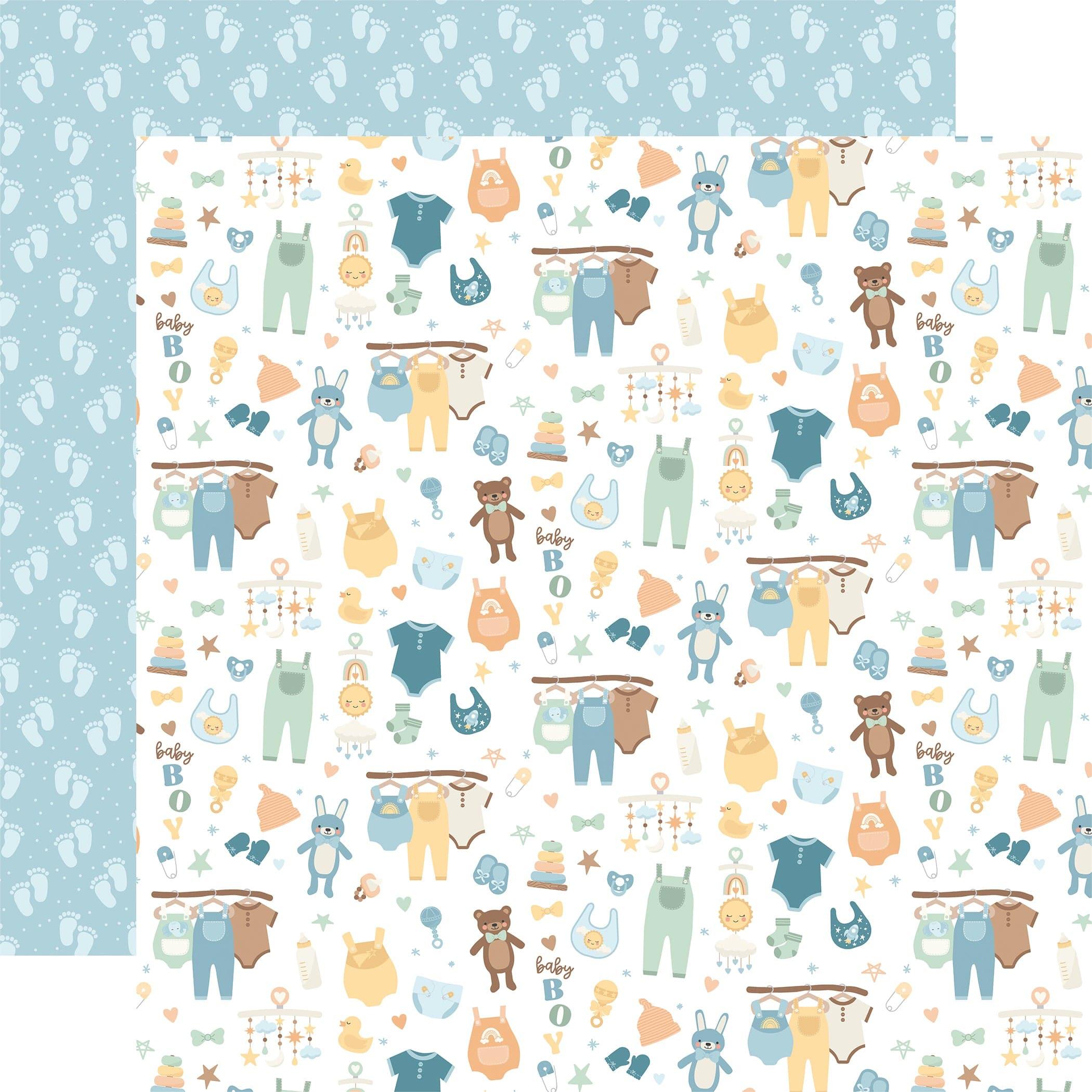 Baby Boy 12 x 12 paperpack  scrapbooking papers - Kinjal Creation