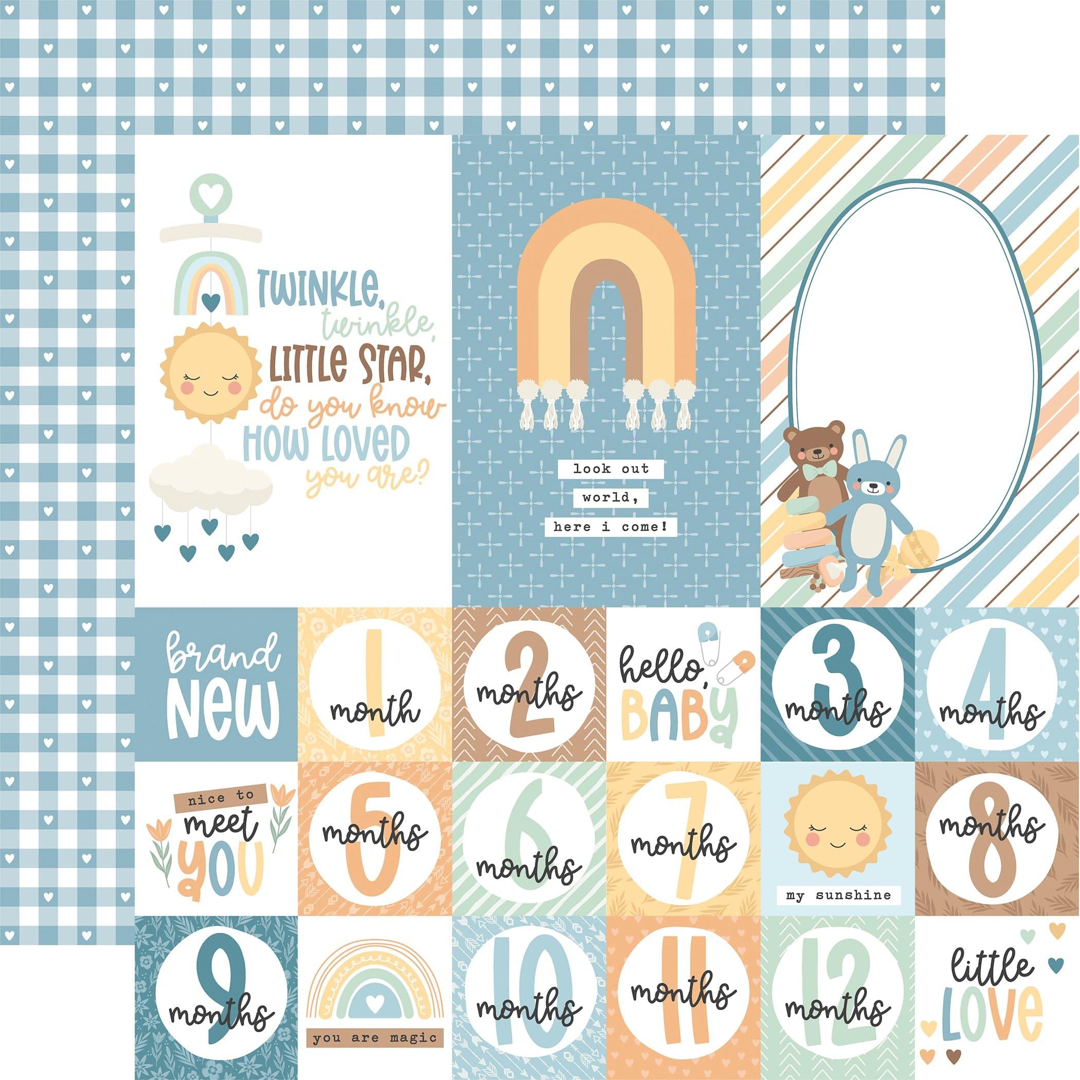 Baby Boy Digital Scrapbook Paper- 12x12 Graphic by Jooly Designs · Creative  Fabrica