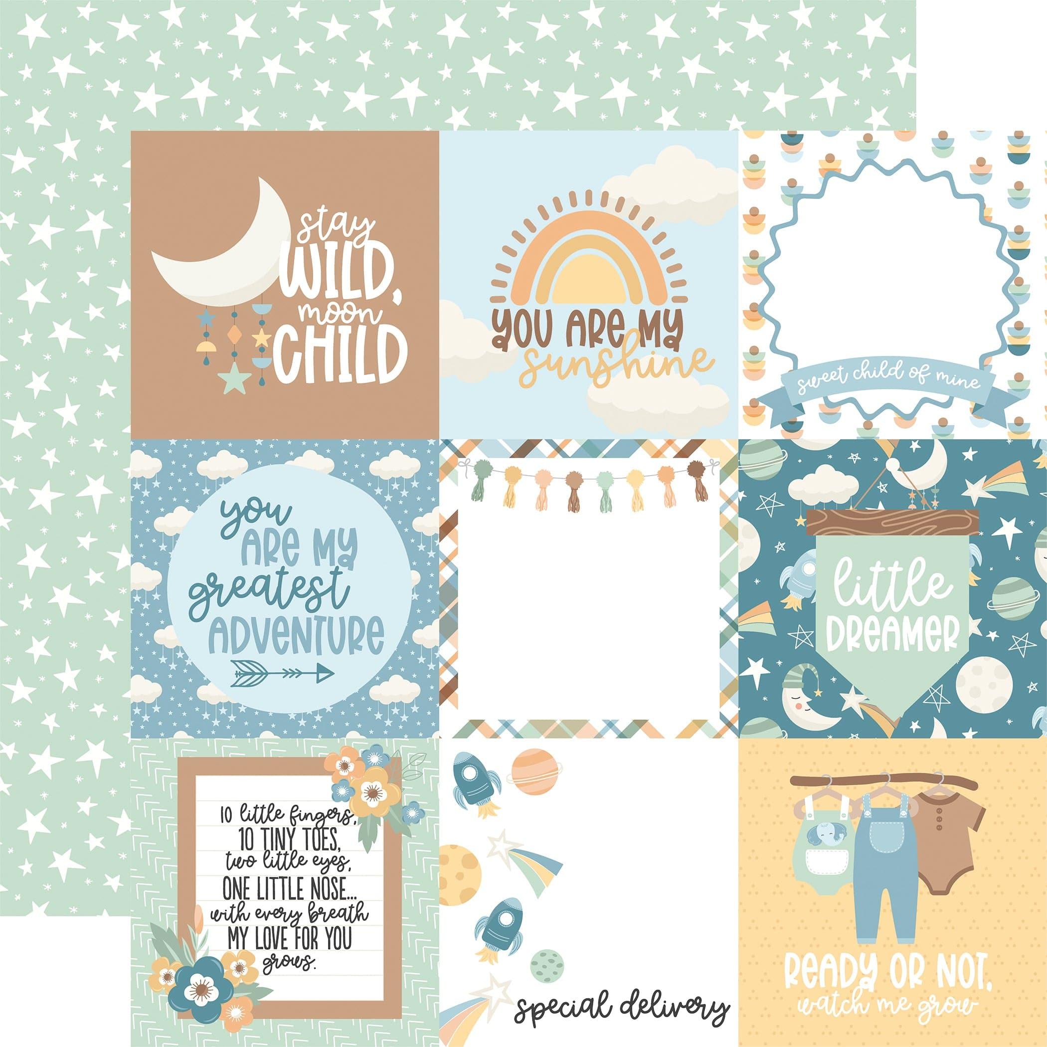 ELEPHANT BABY BOY RIGHT - 12 X 12 SCRAPBOOK OVERLAY