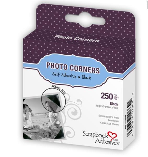  Scrapbook Adhesives by 3L, Black, Self-Adhesive Paper Photo  Corners, 108-Pack, 12 by 12