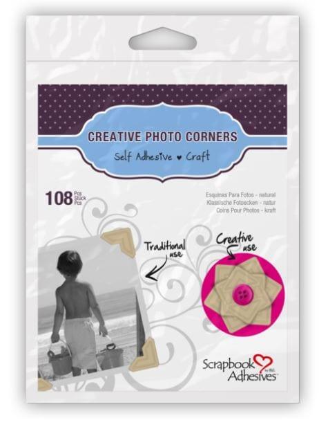 Scrapbook Adhesives Paper Photo Corners Self Adhesive 108/PK .5 Gold