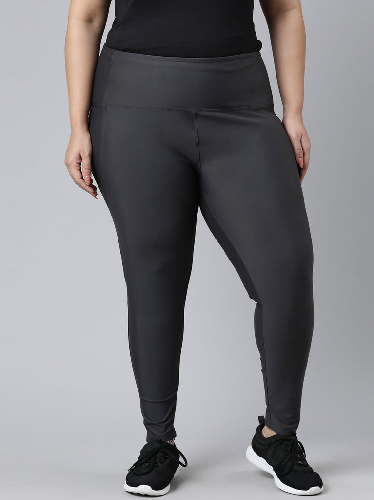 Women Solid Black Nylon Fitness Tights – Cherrypick