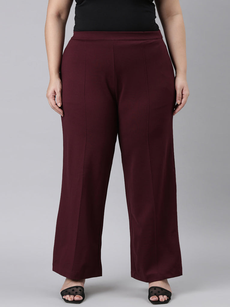 Women Solid Beige Stretch Ponte Pants – Cherrypick