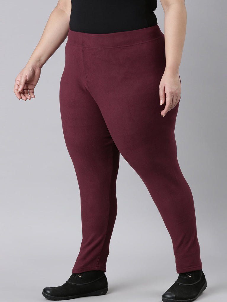 sueded plus size solid legging