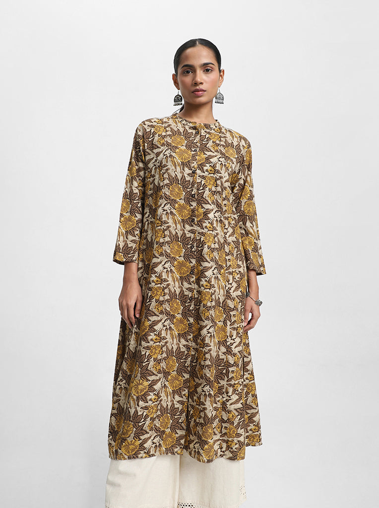 Utsa by Westside Red A-Line Pure Cotton Ethnic Print Kurta Price in India,  Full Specifications & Offers | DTashion.com