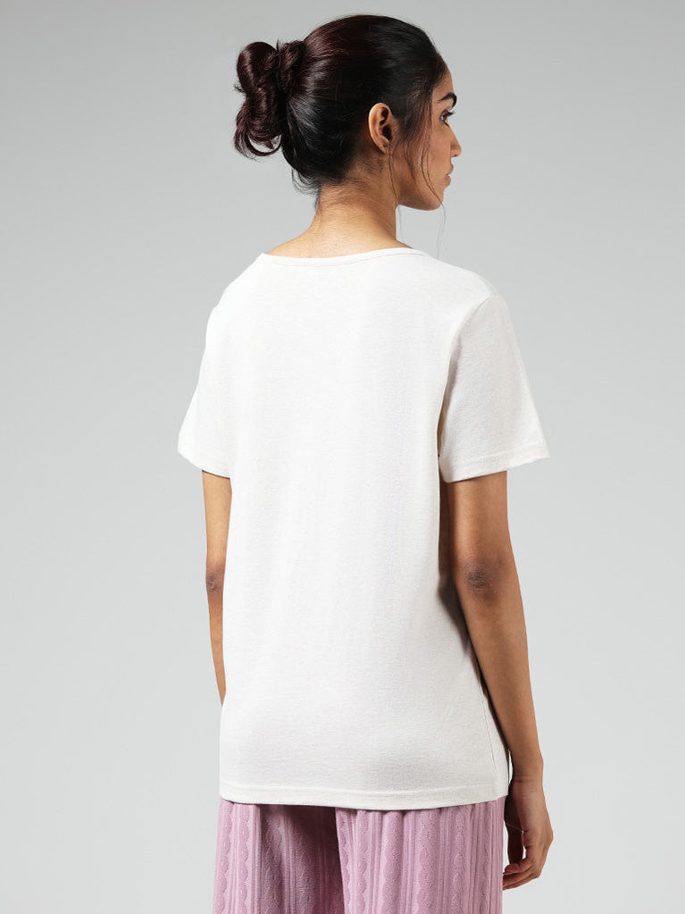 Wunderlove Grey Melange Stumpwork Embroidered T-Shirt – Cherrypick
