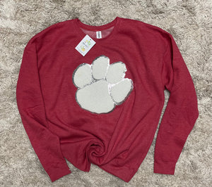 White Paw Patch Sweatshirt - HomeSweetHoneyBee