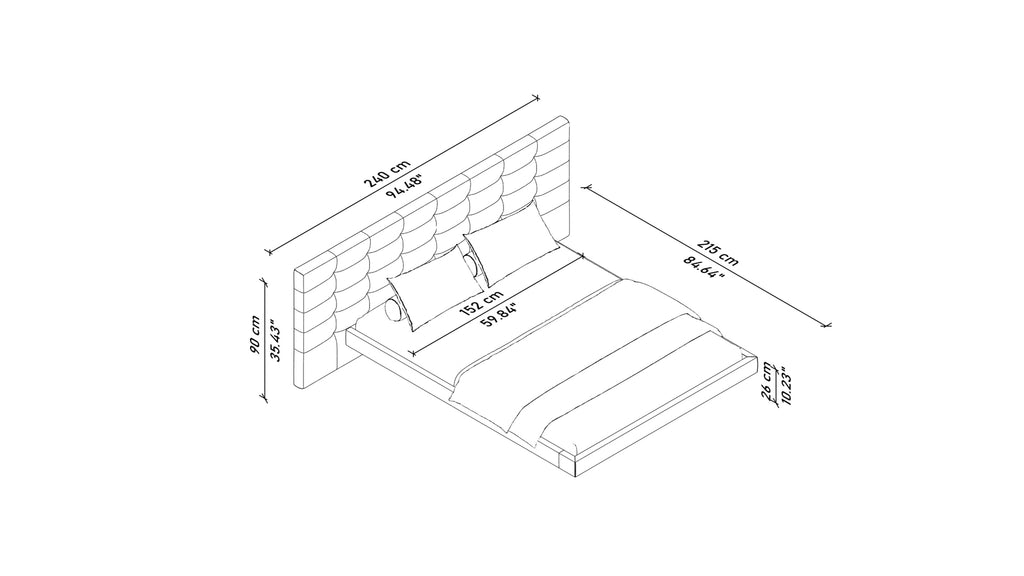 Monno Bed with Fabric Bed Frame