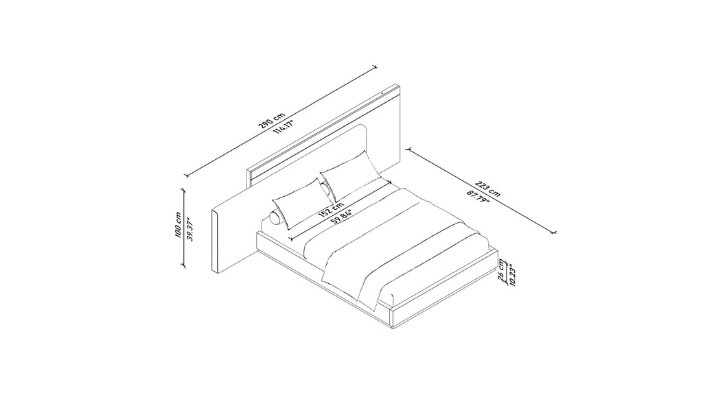 Double Storage Bed with Wooden Bed Frame