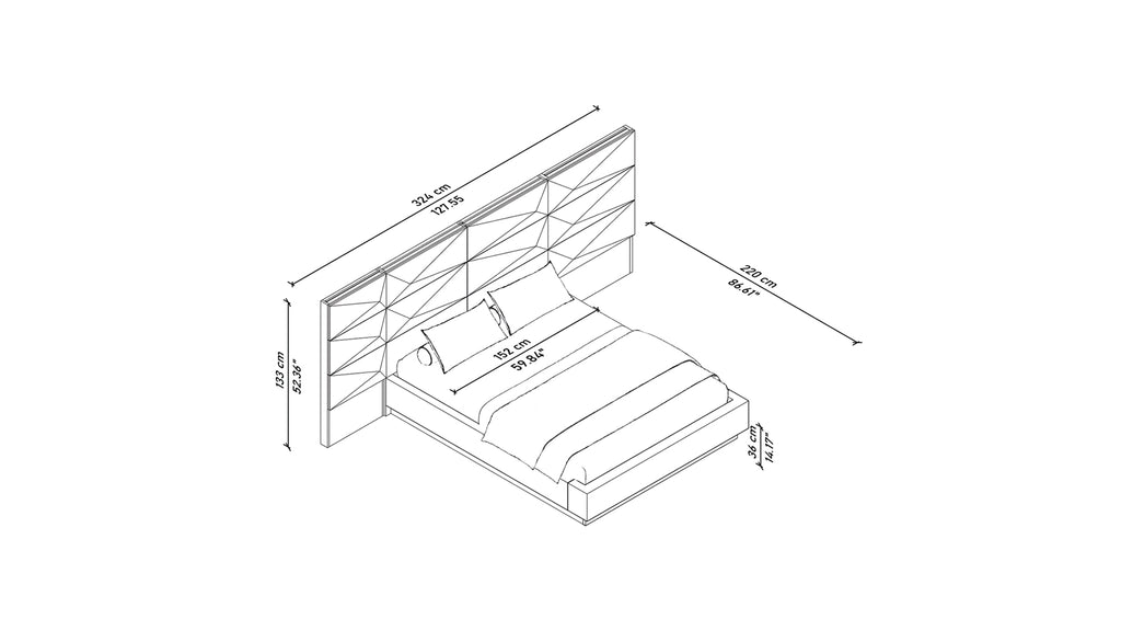 Hexa Storage Bed with Asymmetric Extensions