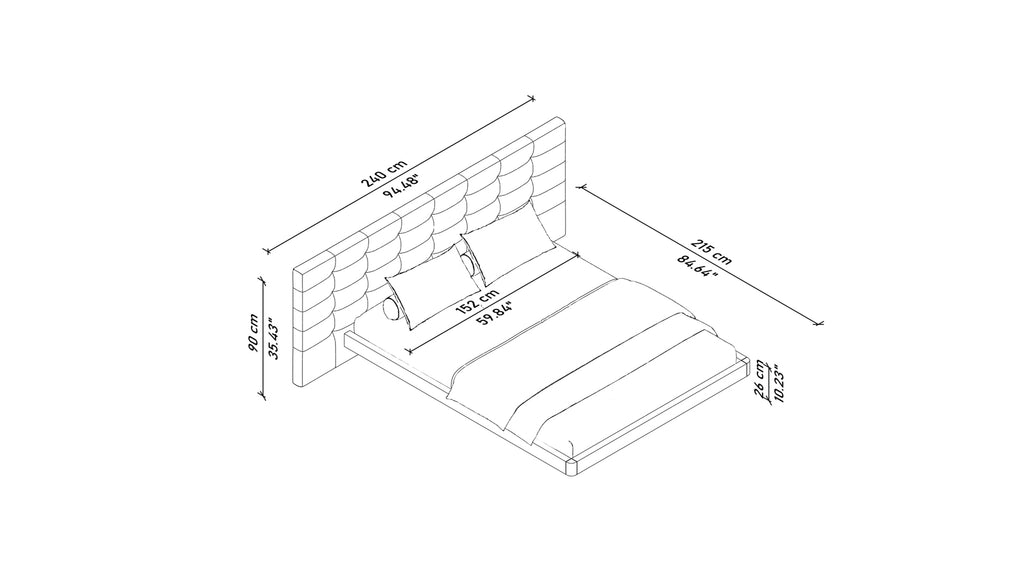 Monno Bed with Wooden Bed Frame