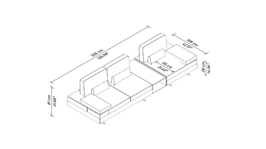 Mony Three Seater with Table