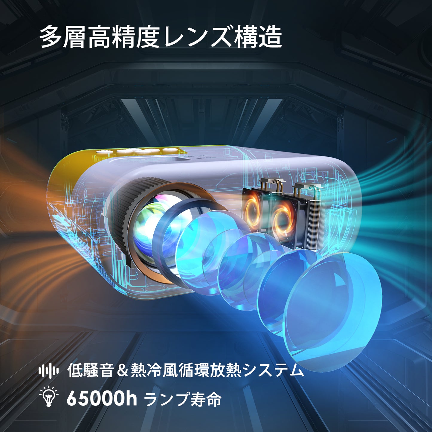 YOWHICK 2023新登場 WIFI プロジェクター 小型 9500LM 1080P 4K対応 タッチキー ホームプロジェクター 家庭用 - 4