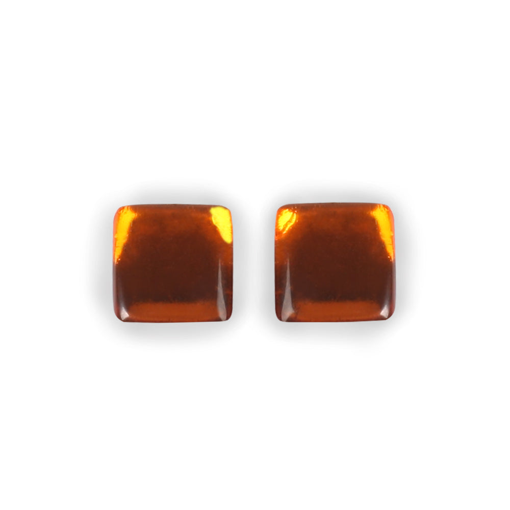 Paprika Square Buttons Stud Earrings