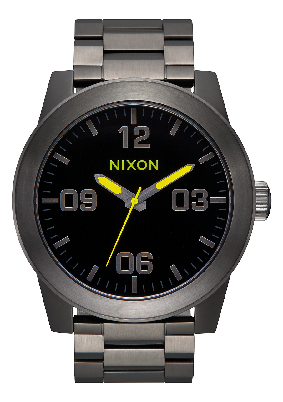 Nixon Reloj Corporal Acero - Black / Gunmetal / Lime