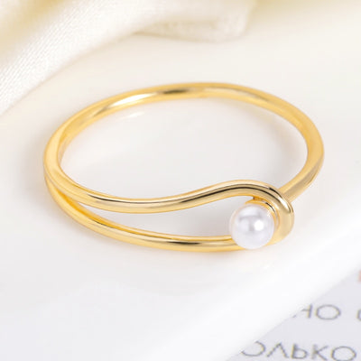 Adjustable Fine Pearl Open Ring