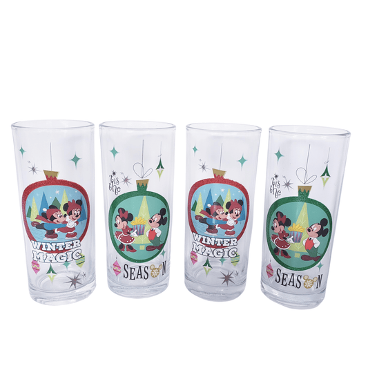 Lilo & Stitch Blue Floral 10oz. Glass Tumbler Set