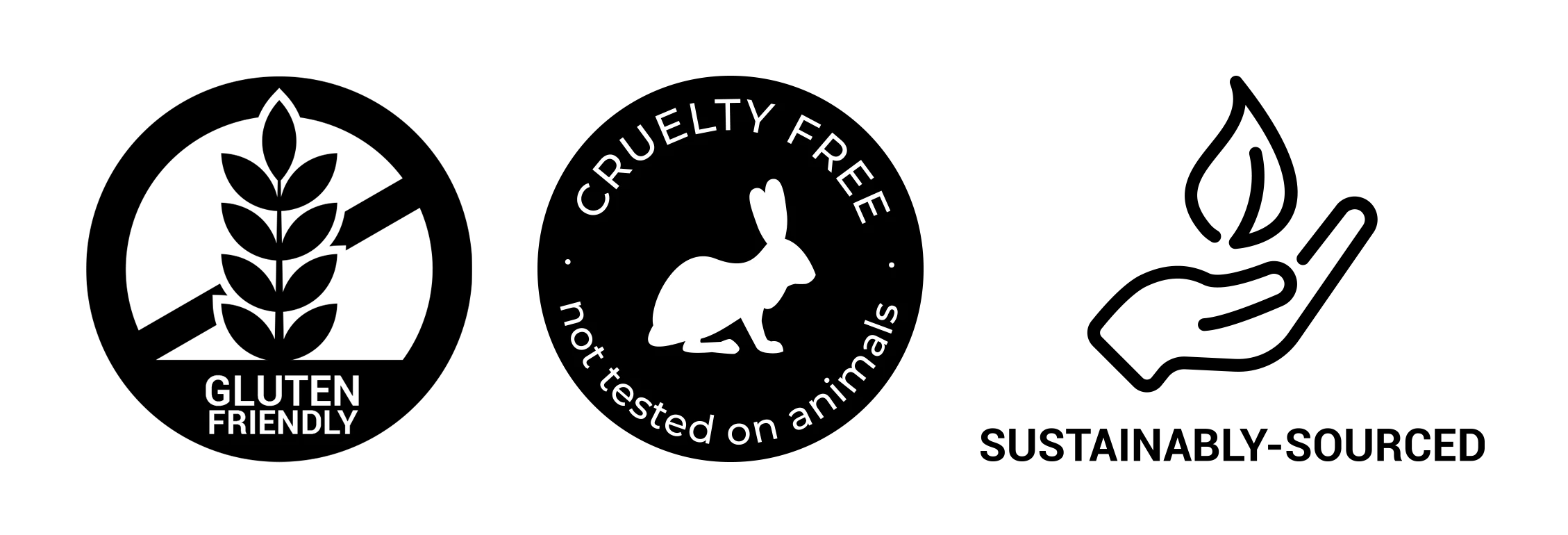 cruelty free and sustainably sourced