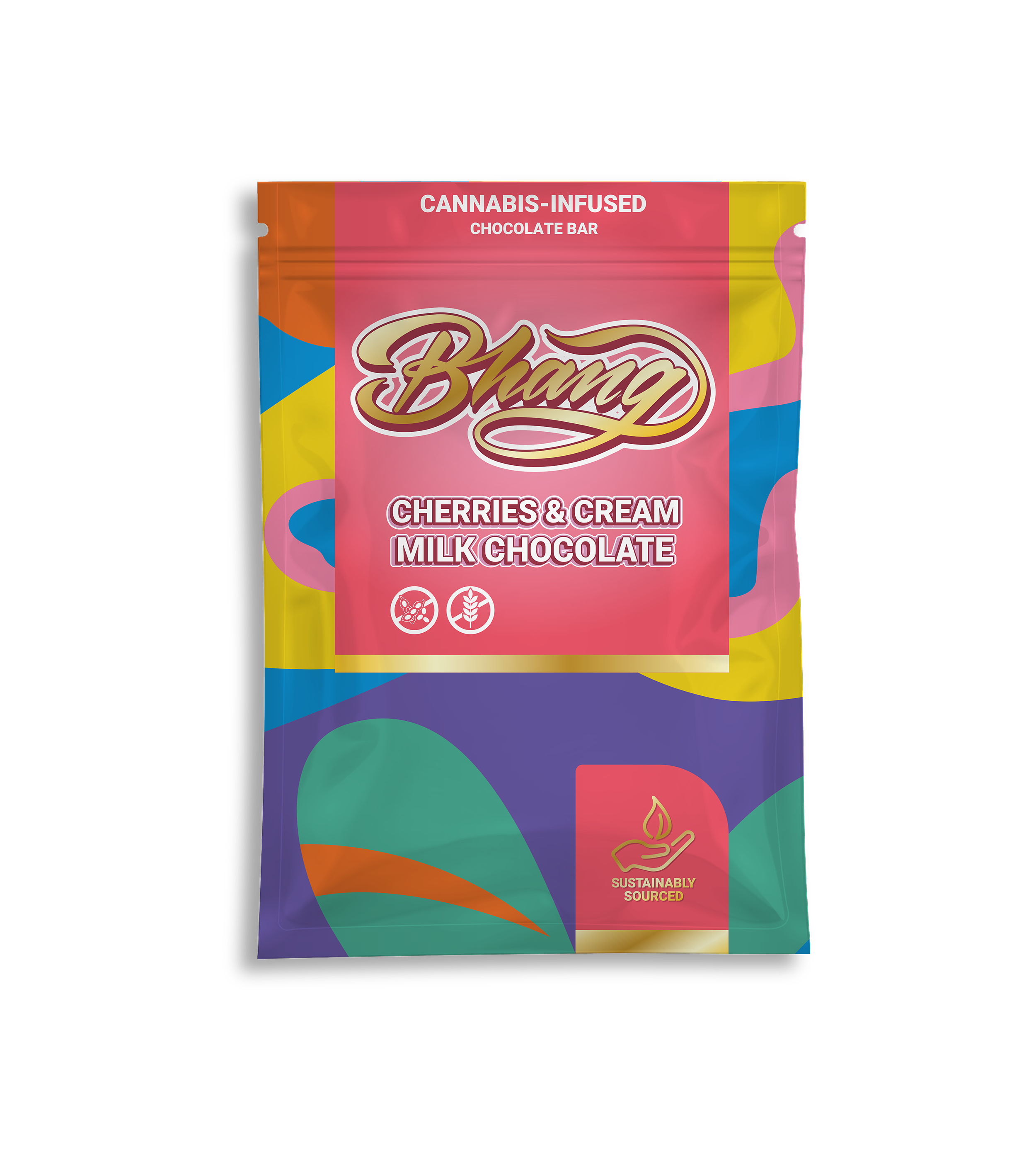 bhang cherries and cream milk chocolate edible